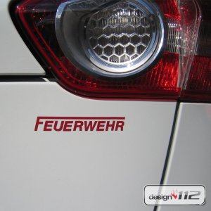 Retroreflektierender Autoaufkleber Feuerwehr mit langem...