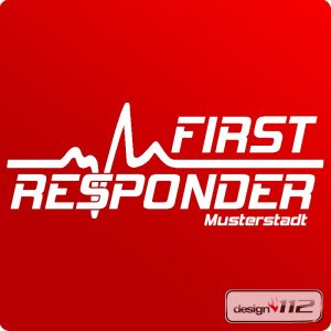 Schriftzug First Responder mit Ortsnamen -...