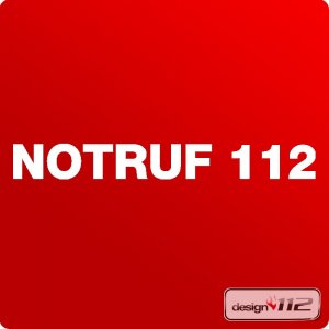 Schriftzug Notruf 112 - Beschriftungsfolie