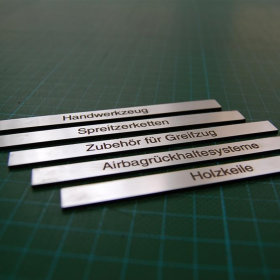 laser-engraved equipment tags 120 x 9 mm