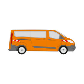 Ford Transit Custom, Heckt&uuml;ren, 2012/04 - 2018/03 | Warnmarkierungssatz