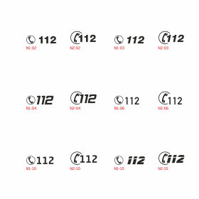 Schriftzug Hörer 112 | Gegossene Hochleistungsfolie | ORACAL | 751C | 010 | weiß | N2-02 | 520 x 200 mm