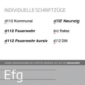 Schriftzug Aufbaublende | Gegossene Hochleistungsfolie