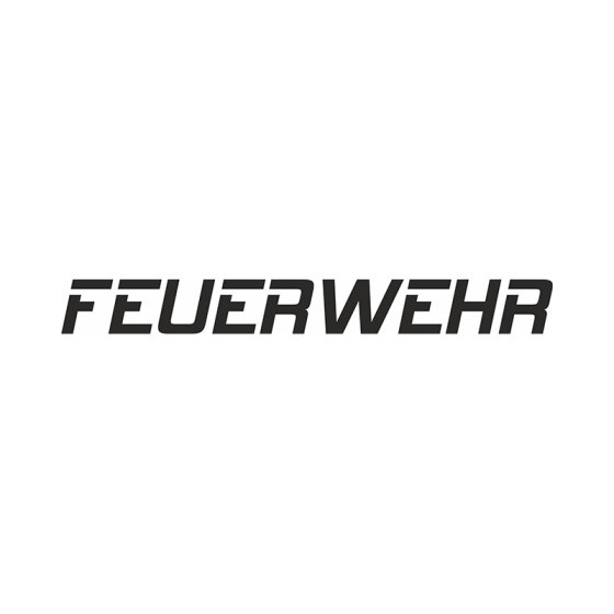 Schriftzug FEUERWEHR | Retroreflektierende Folie gem. ECE104R | ORALITE | 5600E | 030 | rot | F1-04 | 1.000 x 150 mm