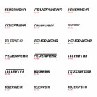 Schriftzug FEUERWEHR | Retroreflektierende Folie gem. ECE104R | 3M | 580E | 10 | weiß | F1-02 | 1.250 x 180 mm