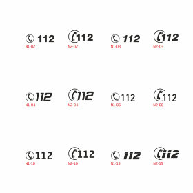 Schriftzug Hörer 112 | Fluoreszierende-Hochreflektierende Folie