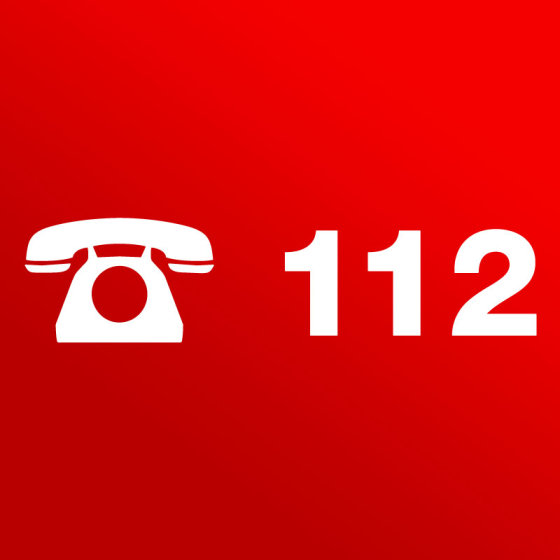 Schriftzug Telefon 112 | Fluoreszierende-Hochreflektierende Folie