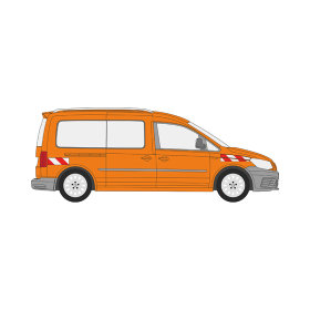 VW Caddy, Maxi, Heckklappe, 2015/06 - 2020/09 | Warnmarkierungssatz