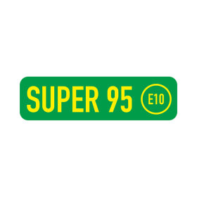 Aufkleber &quot;SUPER 95 (E10)&quot; 50 x 14 mm