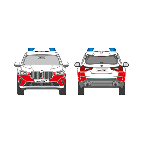 BMW X3, G01, LCI, Erweiterung Sto&szlig;f&auml;nger (ohne M-Paket), 2021/08 -, DIN-Plus | Fl&auml;chen-Folierungssatz