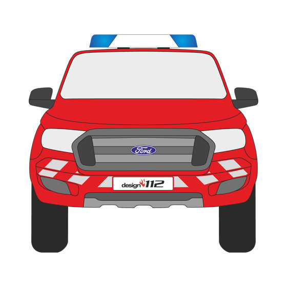 Ford Ranger, 2016/02 - 2022/10 | Front-Warnmarkierungssatz Rot/Weiß
