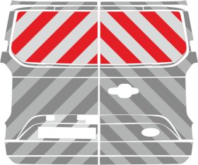 Ford Transit/Tourneo Custom, Hecktüren, Erweiterung Kasten, 2023/07 - | Heck-Warnmarkierungssatz