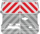 Ford Transit/Tourneo Custom, Hecktüren, Erweiterung Kasten, 2023/07 - | Heck-Warnmarkierungssatz