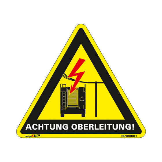 Aufkleber "Achtung! Oberleitung"
