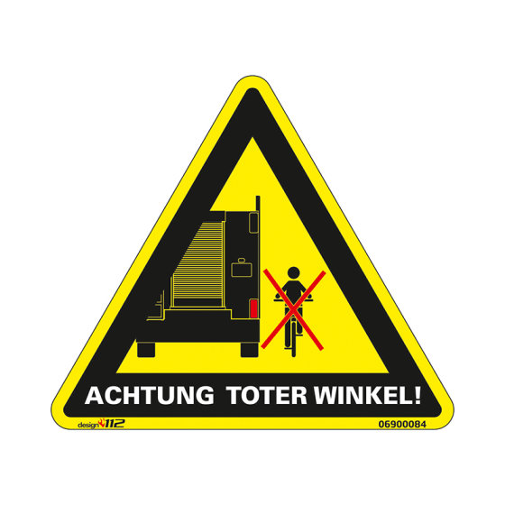 Aufkleber "Achtung! Toter Winkel"