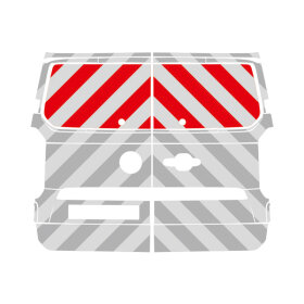 VW Neuer Transporter T7, Hecktüren, Erweiterung Kasten, 2025/01 - | Heck-Warnmarkierungssatz