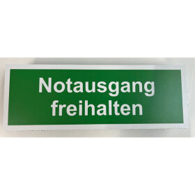 Alu-Schild "Notausgang freihalten" | 297 x 105 mm