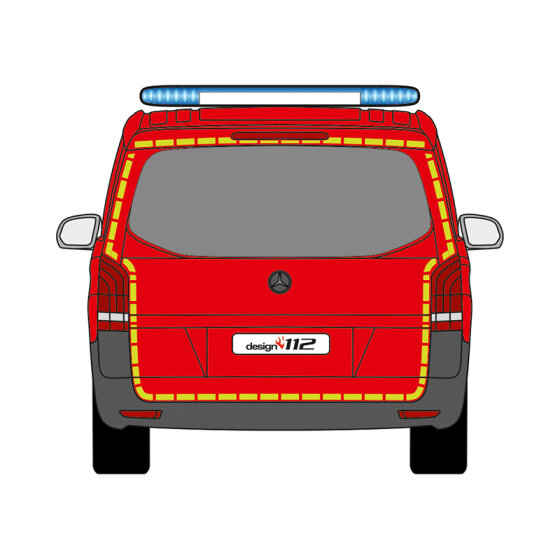 Konturmarkierungssatz Gaps (90 x 30 mm) MB Vito, W447, Heckklappe, 2014/06 -  | Nur Heck |